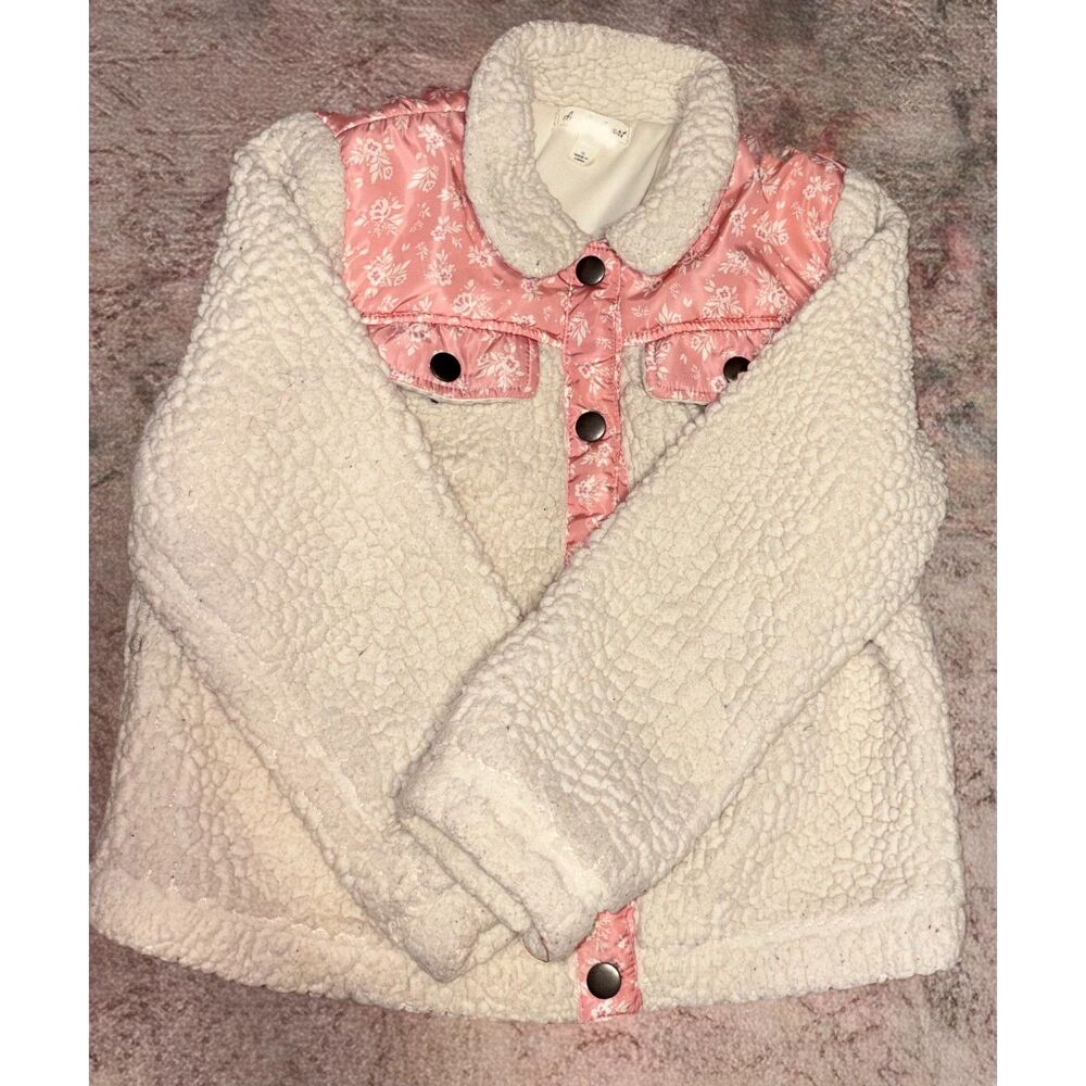 Derek Heart Girls Sherpa Floral Jacket size 10